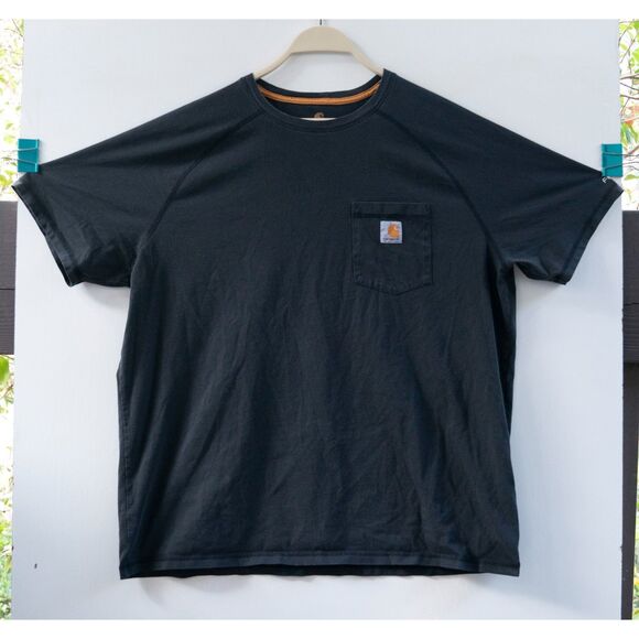 Carhartt Force Black Long Sleeve Relaxed Fit Pocket Logo Men's Size XL - Picture 1 of 7